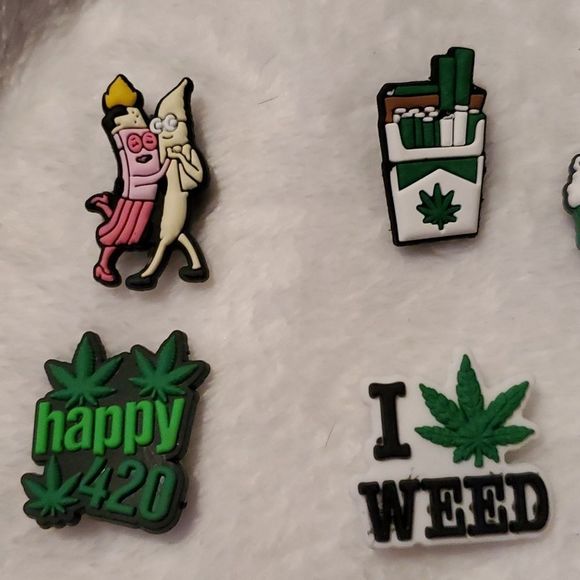 16 420 Weed Mari juana Joint Medical Edible Wax Pot Crocs Jibbitz Shoe‎ Charms - Picture 2 of 5